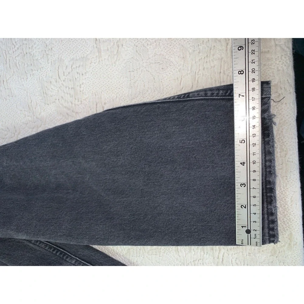 Agolde 90s Pinch Waist Jeans Washed Black Straight Leg Denim Size 26
